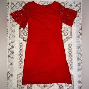 Tommy Hilfiger mid length red lacy dress size 2